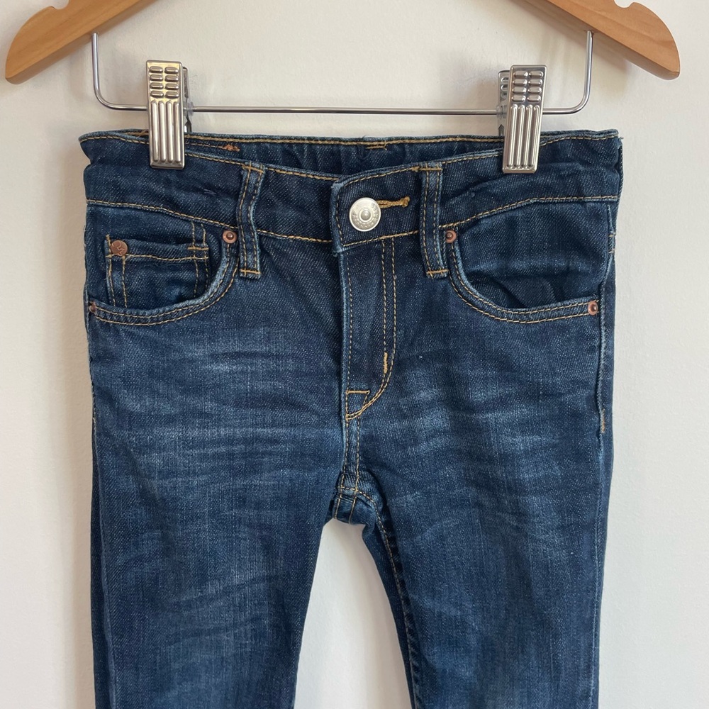 3/$30💥2-3 SQIN Vintage Look Slim Jeans, Whiskers & Fades, Dark Blue, Pockets